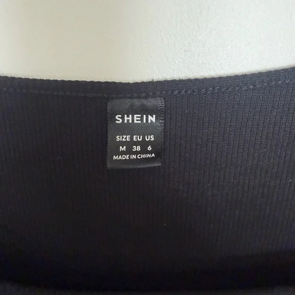 SHEIN Black Long Sleeve Ruched Side Midi Dress - Picture 5 of 5